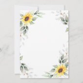 Elegant Sunflower Greenery Rehearsal Dinner Kaart (Achterkant)