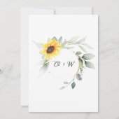 Elegant Sunflower Greenery Rehearsal Dinner Kaart (Achterkant)