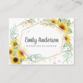 Elegant Sunflower Greenery Visitekaartje (Voorkant)