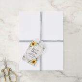 Elegant Sunflower Greenery Vrijgezellenfeest Harte Cadeaulabel (Met Touw)