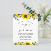 Elegant Sunflower Greenery Wedding Invitation (Staand voorkant)