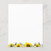 Elegant Sunflower Greenery Wedding Invitation (Achterkant)