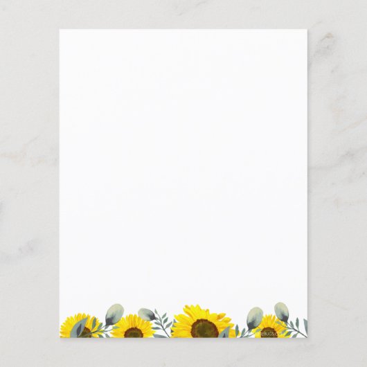 Elegant Sunflower Greenery Wedding Invitation (Achterkant)