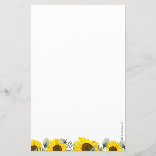 Elegant Sunflower Greenery Wedding Invitation (Achterkant)