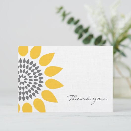 Elegant Sunflower Hartelijk dank Bedankkaart (Staand voorkant)