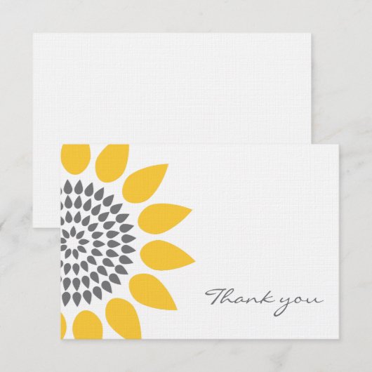 Elegant Sunflower Hartelijk dank Bedankkaart (Voorkant / Achterkant)