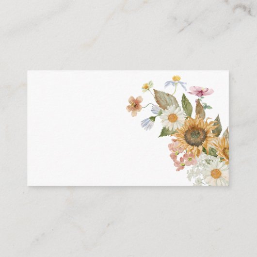 Elegant Sunflower Informatiekaartje (Achterkant)