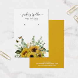 Elegant Sunflower Jewelry Earning Display Card Visitekaartje