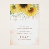 Elegant Sunflower Jewelry Earring Display Kaart (Achterkant)