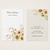 Elegant Sunflower Jewelry Earring Display Kaart (Voorkant /achterkant)