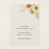 Elegant Sunflower Jewelry Earring Display Kaart (Achterkant)