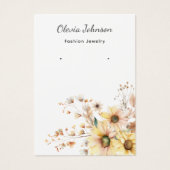 Elegant Sunflower Jewelry Earring Display Kaart (Voorkant)