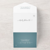 Elegant Sunflower Lace String Lights Wedding RSVP All In One Uitnodiging (Buitenkant)