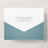 Elegant Sunflower Lace String Lights Wedding RSVP All In One Uitnodiging (Achterkant)