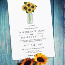 Elegant Sunflower Mason Jar Wedding