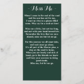 Elegant Sunflower Memorial Funeral Prayer Kaart (Achterkant)