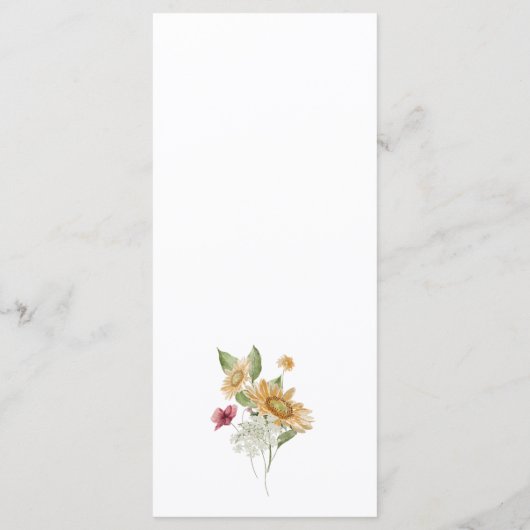 Elegant Sunflower Menu (Achterkant)