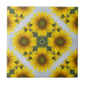 Elegant Sunflower Mosaic Pattern Ceramic Tile Tegeltje (Voorkant)