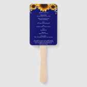 Elegant Sunflower Navy Celebration of Life Handwaaier (Achterkant)