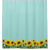 Elegant Sunflower op Light Blue Douchegordijn (Voorkant)