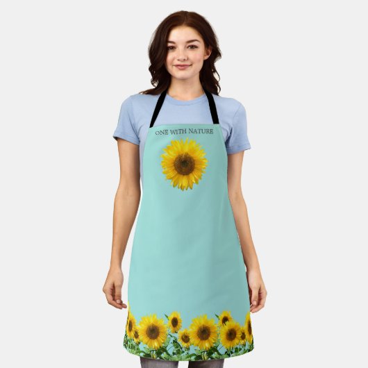 Elegant Sunflower op Light Blue Schort (Gedragen)
