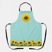 Elegant Sunflower op Light Blue Schort (Voorkant)
