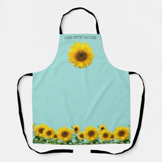 Elegant Sunflower op Light Blue Schort (Voorkant)