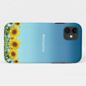 Elegant Sunflower op Sky Blue Case-Mate iPhone Case (Achterkant (horizontaal))