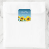 Elegant Sunflower op Sky Blue Hartelijk dank Vierkante Sticker (Tas)