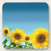 Elegant Sunflower op Sky Blue Shades Bier Onderzetter (Voorkant)