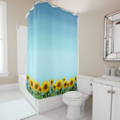 Elegant Sunflower op Sky Blue Shades Douchegordijn (In situ)