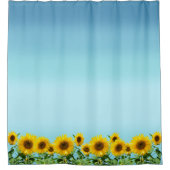 Elegant Sunflower op Sky Blue Shades Douchegordijn (Voorkant)