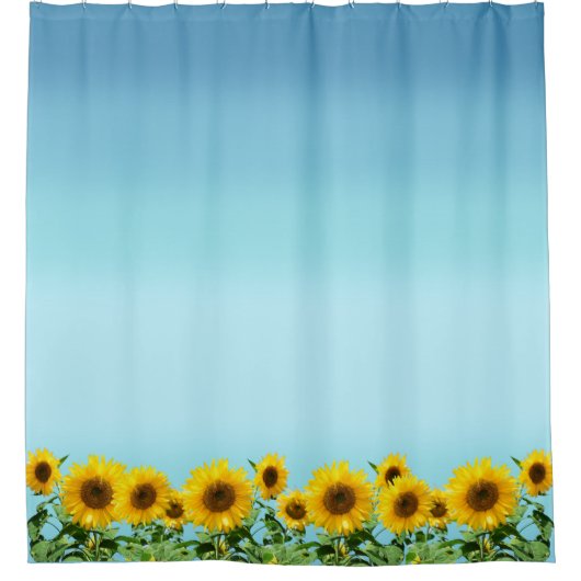 Elegant Sunflower op Sky Blue Shades Douchegordijn (Voorkant)