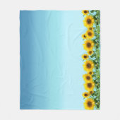 Elegant Sunflower op Sky Blue Shades Fleece Deken (Voorkant)