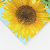 Elegant Sunflower op Sky Blue Shades Fleece Deken (Hoek)