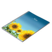 Elegant Sunflower op Sky Blue Shades Notitieboek (Linkerzijde)