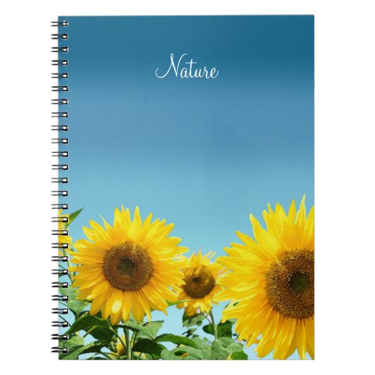 Elegant Sunflower op Sky Blue Shades Notitieboek (Voorkant)