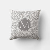 Elegant Sunflower Pattern Monogrammed Kussen (Achterkant)