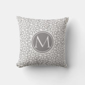 Elegant Sunflower Pattern Monogrammed Kussen (Voorkant)