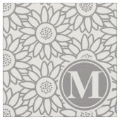 Elegant Sunflower Pattern Monogrammed Stof (Close Up)