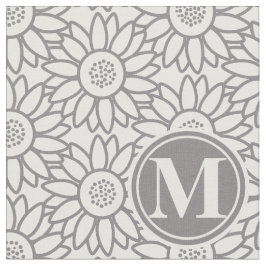 Elegant Sunflower Pattern Monogrammed Stof
