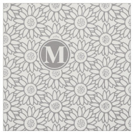 Elegant Sunflower Pattern Monogrammed Stof