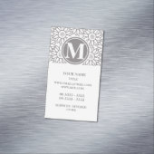 Elegant Sunflower Pattern Monogrammed Visitekaartje Magneet (Voorbeeld)