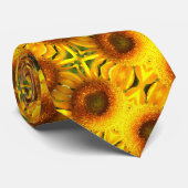 Elegant sunflower photo stropdas (Opgerold)