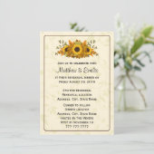 Elegant Sunflower Rehearings Dinner Invitation Kaart (Staand voorkant)