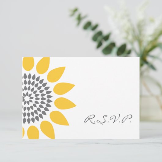 Elegant Sunflower RSVP (Staand voorkant)