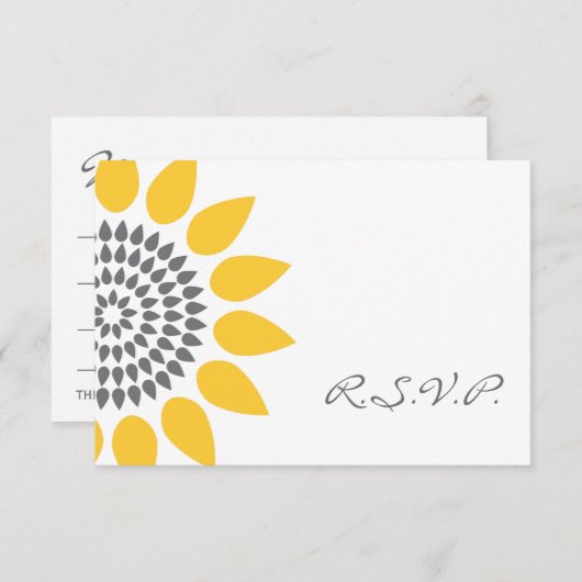 Elegant Sunflower RSVP (Voorkant / Achterkant)