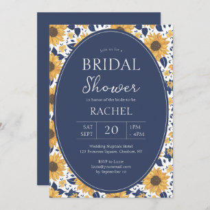 Elegant Sunflower Rustic Bridal Shower Invitation Kaart
