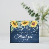 Elegant Sunflower Rustic Wood Weddenschap Hartelij Briefkaart (Staand voorkant)