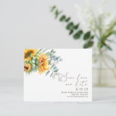 Elegant Sunflower Same Love New Date Save the Date (Staand voorkant)